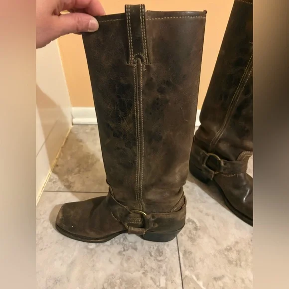 Frye Harness 15R Leather Boots in Chocolate - Picture 7 of 13